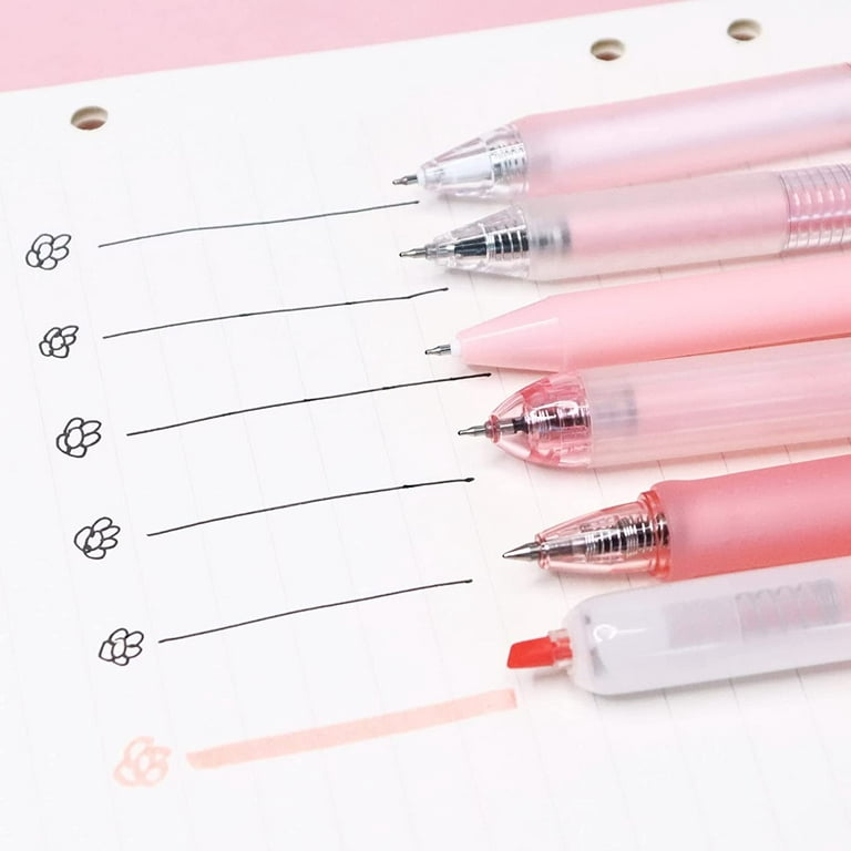 5 PC Gel Pen Sets Retractable Smooth Writing Pens .5mm