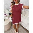 thumbnail image 5 of Women Casual A Line Dress Loose Fit Short Sleeve Round Neck Mid Length Summer Everyday Wear, 5 of 7