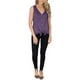 thumbnail image 3 of Camisetas sin mangas con cuello en V y botones para mujer, camisas básicas informales de verano sin mangas, camisola con tiras en la parte delantera, Purple-XL BANYUO Electrónica, 3 of 4