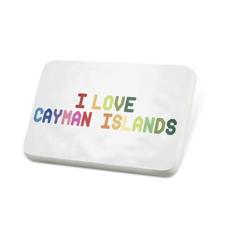 Porcelein Pin I Love Cayman Islands ,Colorful Lapel Badge – NEONBLOND