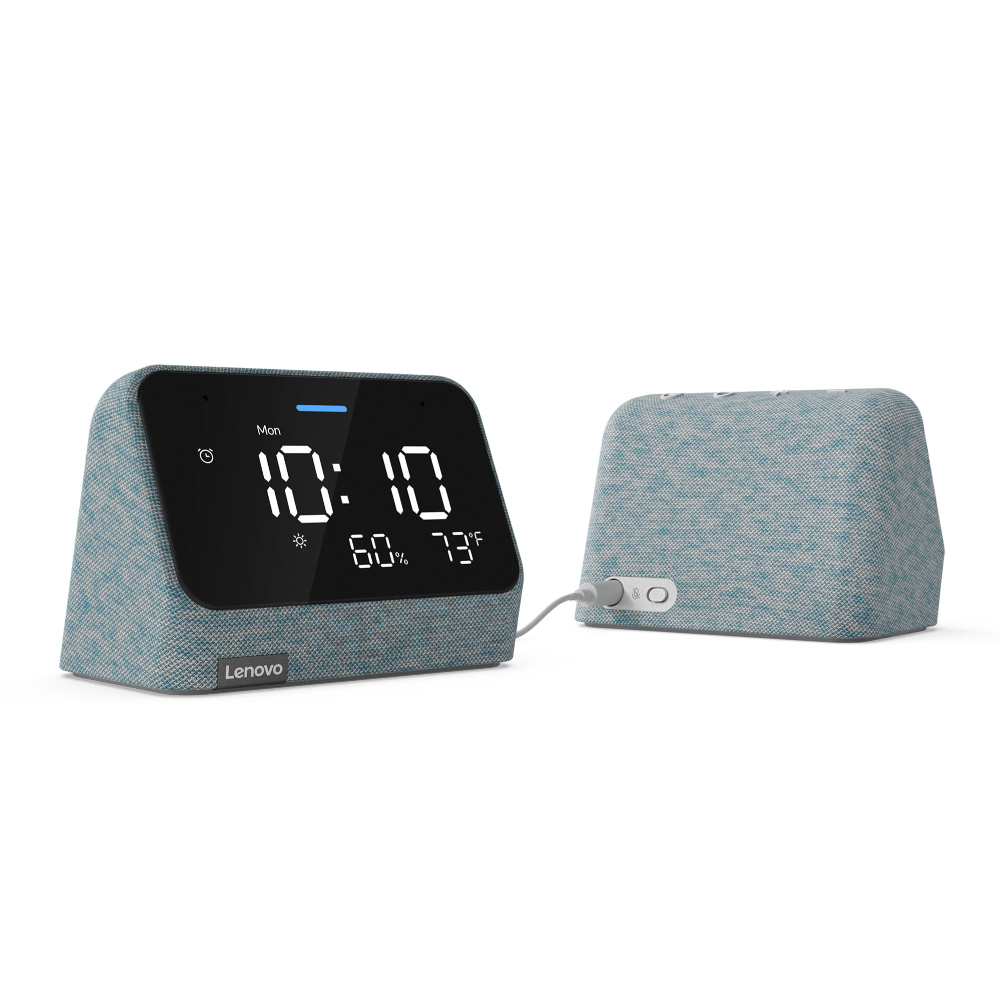 Lenovo Smart Clock Essential with Alexa Built-in - Digital LED with Auto-Adjust Brightness - Smart Alarm Clock with Speaker and Mic - Compatible with Lenovo Smart Clock Docking - Misty Blue - image 3 of 7