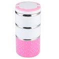 thumbnail image 1 of Fiambrera térmica de acero inoxidable con triple pared para alimentos, color rosa pastel, 1 of 8