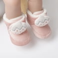thumbnail image 2 of PEASKJP Booties for Baby Anti-slip Adjustable Soft Sole Ankle Booties, Pink 3, 2 of 3