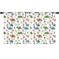 Blackout Kids Curtains,Colorful Dinosaurs Mushrooms Pattern Childrens Insulated Curtains Set Of 2,Bedroom Essentials,Toddler Room Decor 52"x63"