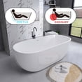 thumbnail image 2 of CLEARANCE! 55" Acrylic Free Standing Tub - Classic Oval Shape Soaking Tub, Adjustable Freestanding Bathtub with Integrated Slotted Overflow and Chrome Pop-up Drain Anti-clogging Gloss White, 2 of 9