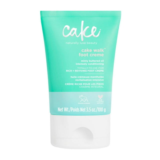 Cake Beauty Nourishing Foot Cream, The Cake Walk - Nourishes, Conditions & Soothes Tired Heels and Feet - Rich & Reviving Triplemint Scent - Cocoa Butter, Almond & Avocado Oil -3.4 Fl Oz