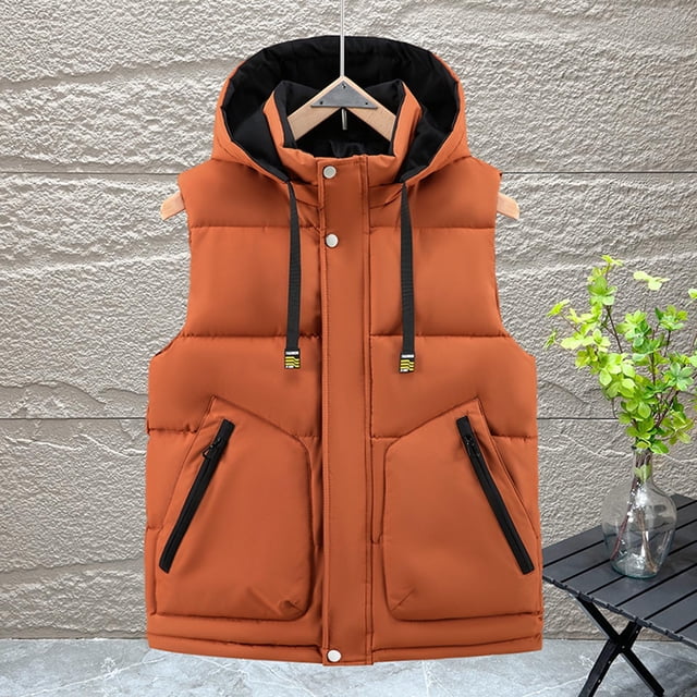 Ceisia Men's Fashion Stand Collar Zipper Sleeveless Tank with Pockets Casual Outerwear Gift
