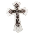 thumbnail image 2 of Rustic Southwestern Tuscany French Lily Fleur De Lis Antiqued White Wall Cross, 2 of 8