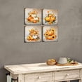 thumbnail image 5 of Fall Wall Decor Pumpkin Canvas Wall Art Rustic Sunflower Pictures Kitchen Bedroom Artwork Vintage Autumn Themed Halloween Painting for Living Room Dinner Festival Party Home Decorations 12x12" 4 Pcs, 5 of 6