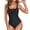 Black, variant on Gswybco Summer Swimsuits for Women Period Swimwear 1 Piece Solid Color Bikini BeachwearTight Fitting and Gathering Swimsuits with Chest Cushion