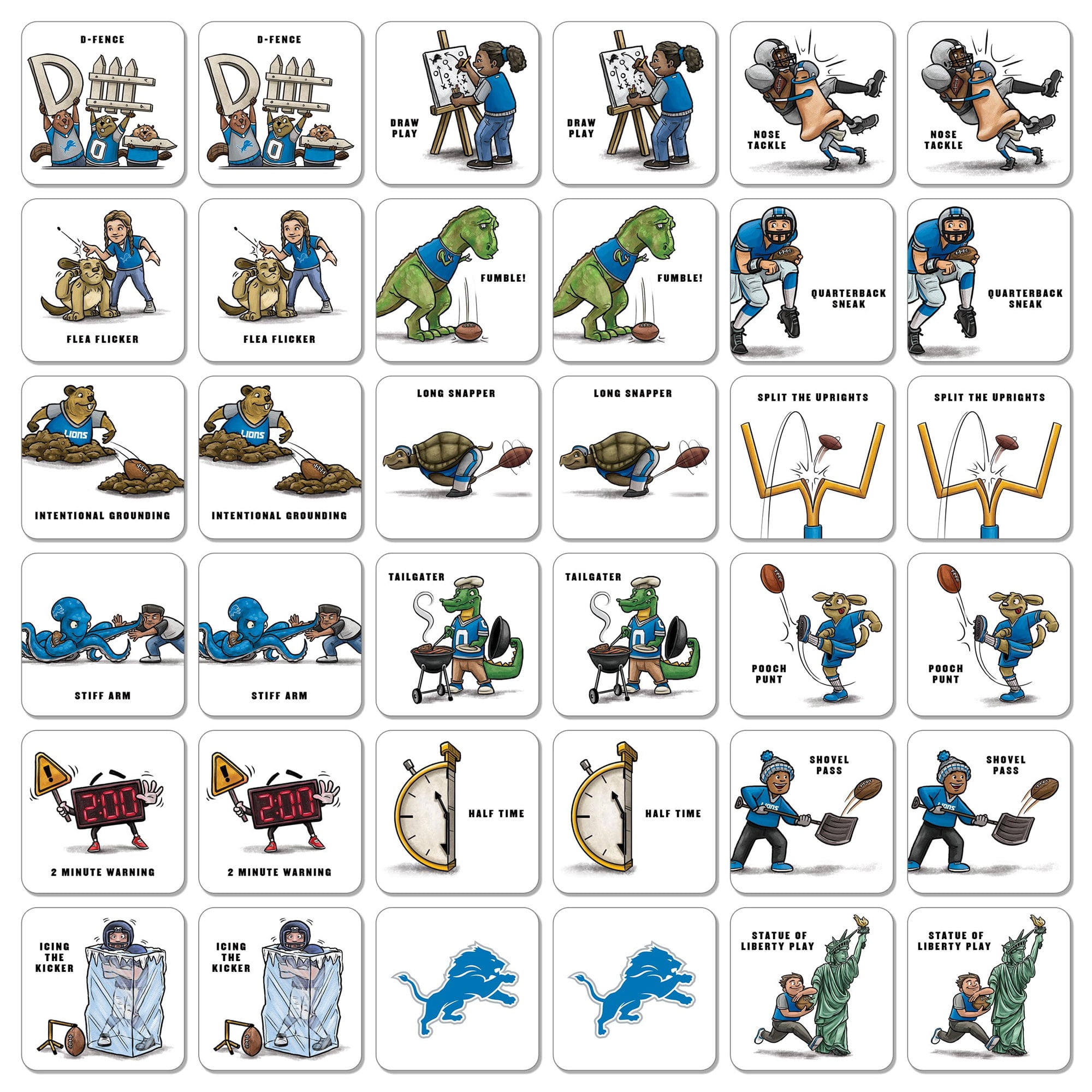 YouTheFan NFL Detroit Lions Memory Match Game