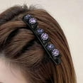 thumbnail image 2 of Double Rhinestone Bangs Hair Clips, Satin Fabric Hair Bands, Women's Braided Hair Clips, Double-Layer Kink Hair Tools, Fashion Headband for Women's Hair Accessories Girls (9), 2 of 5