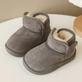 thumbnail image 2 of Tisuna Toddler Girls Snow Boots Solid Color Anti Slip Pull On Ankle Booties Thermal Warm Winter Kids Short Boots Grey Size 4.5-5 Years, 2 of 6