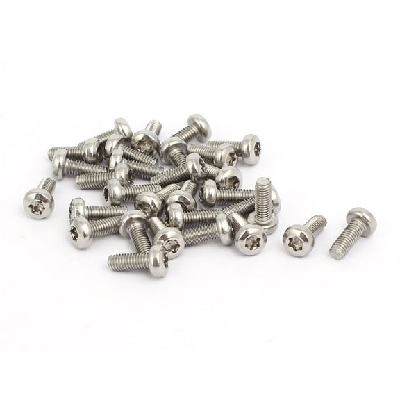 Unique Bargains M3x8mm 304 Stainless Steel Button Head Torx Screws Bolts T10 Drive 30pcs