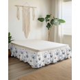 thumbnail image 2 of Blue Beige Spring Floral Wrap Around Bed Skirts for King Bed 18" Drop,Bed Skirt with Adjustable Elastic Belt Dust Ruffle Bed Valance for Bedroom Hotel Summer Botanical Watercolor Bed Frame Cover, 2 of 7