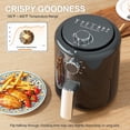 thumbnail image 4 of Compact Air Fryer Small 2QT, 4-in-1 Small Mini Airfryer, Bake, Roast, Reheat, 98% Less Oil, Adjustable Temperature Control w/ 60min Timer, Quiet, Nonstick & Dishwasher Safe Basket, BPA-Free, Black, 4 of 5