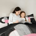 thumbnail image 4 of Manfei Minimalist Geometric Graffiti Bedding Comforter Set,Modern Abstract Art Twin Comforter Sets,Pink Black Bedding Set For Kids,Ultra Soft Home Decor Reversible,2pcs, 4 of 7