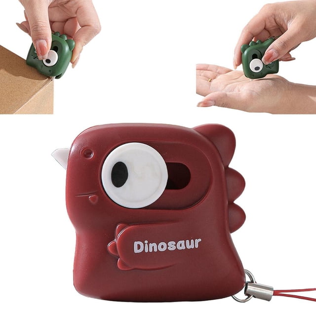 Cute Dinosaur Box Cutters - Retractable Utility Knife with Magnet & Lanyard Hole, Mini Box Cutters Utility Knives Art Cutter Package Opener Tool Portable Envelope Opener for Office, Home, DIY Crafts