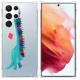 thumbnail image 1 of Book Dinosaur Student Clear Case for Samsung Galaxy S23 Ultra,Aesthetic Art Design Case for Men Women,Unique Trendy Transparent TPU Bumper Case Cover, 1 of 5