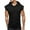 Black, variant on Men's Sleeveless Solid Color Fitness Sports Drawstring Hooded Vest Top