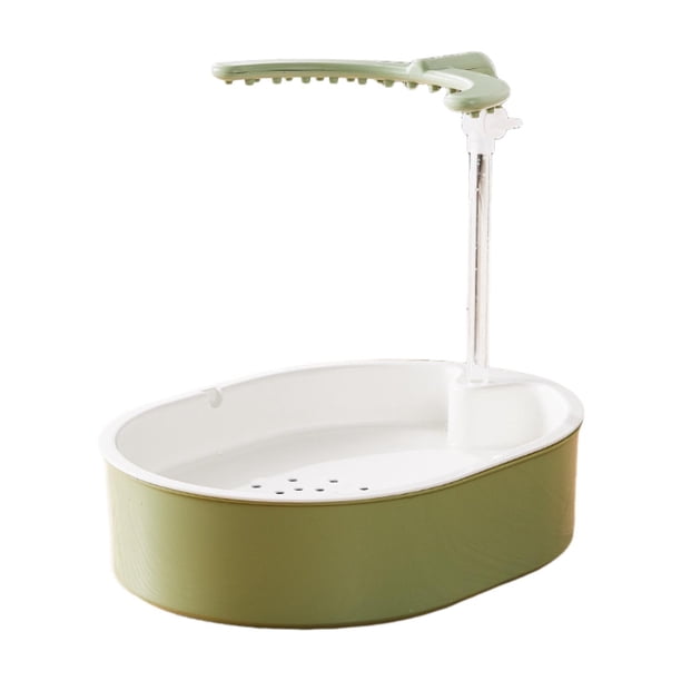 Baño automático para pájaros, bañera para loros, espaciosa caja de ducha automática ajustable para agapornis, cacatúas, periquitos y cotorras. Verde en forma de U