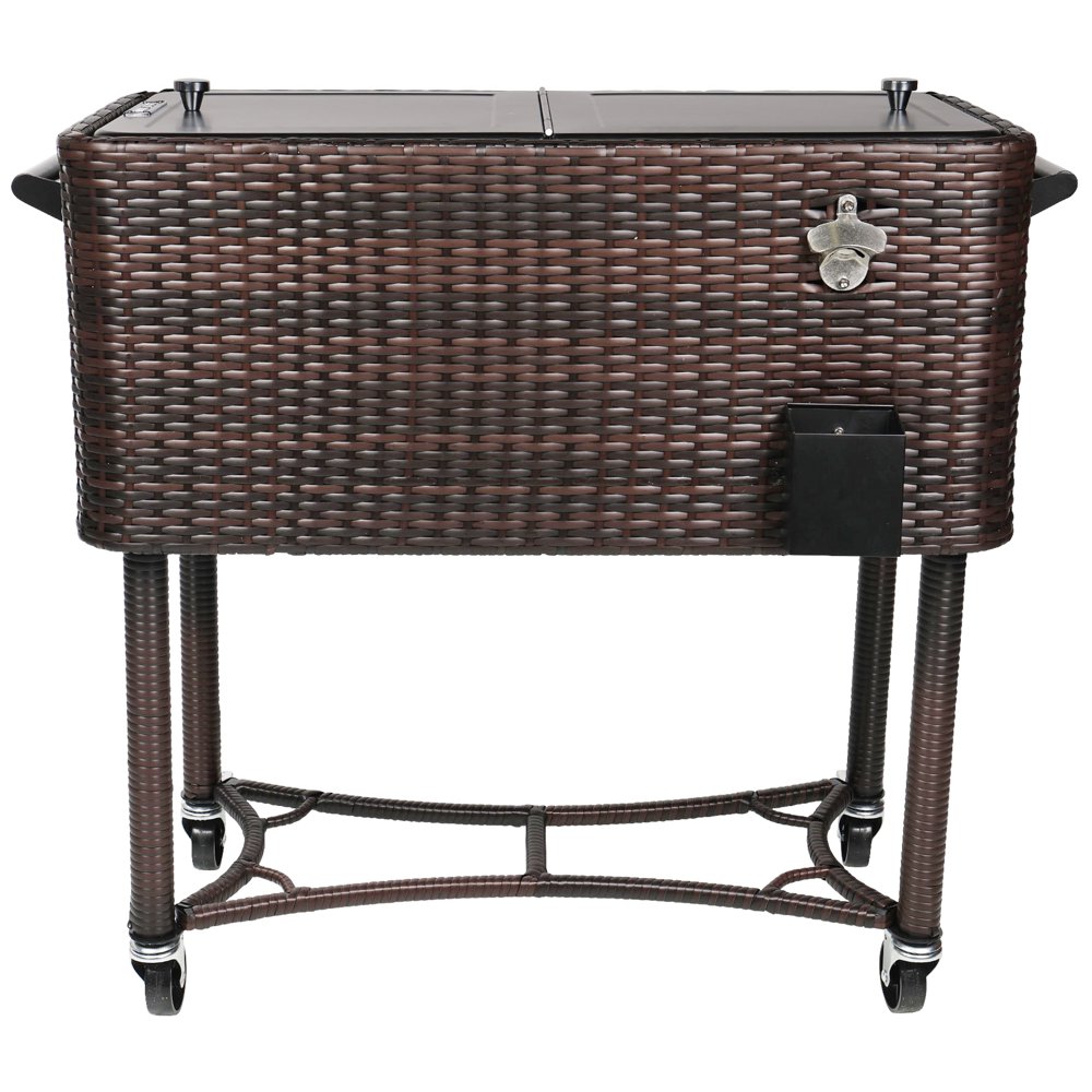 Permasteel 80 qt. Wicker Patio Rolling Cooler