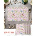 thumbnail image 5 of Easter Placemats Set of 6, Rabbit Bunny Placemat for Dining Table Decorations, Flowers Easter Eggs Pink Plaid Place Mats, Spring Table Mats for Kitchen Dinner Seasonal Holiday Party Decor, 5 of 5