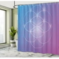 thumbnail image 5 of Ambesonne Round Forms Shower Curtain, Round Forms, 69"Wx84"L, Blue and Purple, 5 of 5