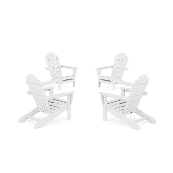 Trex Outdoors 4-Piece Monterey Bay Outdoor Adirondack Chair Conversation Set in Classic White