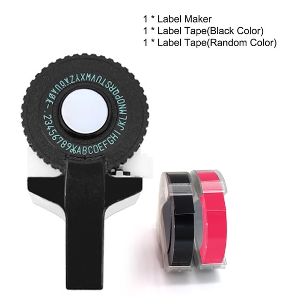 Manual Embossing Label Maker Machine 3D Mini Portable Label Writer Printer with 9mm Tape Set