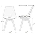 thumbnail image 2 of Modern Style Dining Chair Mid Century Modern DSW Chair, 19" x 22" x 32.7" Set of 2 Dining Chairs, Beech Wood Legs and Soft Padded Shell Tulip Chair, for Home/Kitchen/Dining Room/Party, White, S12441, 2 of 6