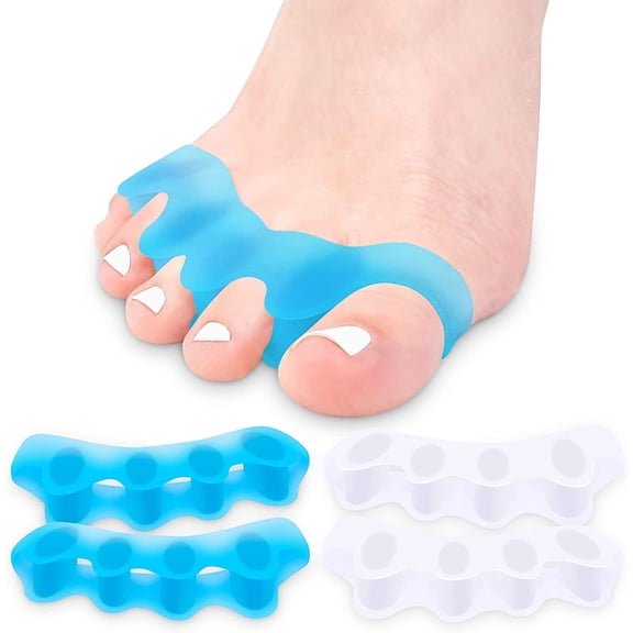 LQCrafK  Gel Toe Separators Bunion Corrector (2 Pairs) - Universal Fit for Men & Women, Relieve Hammer Toe/Overlapping Toes/Foot Pai