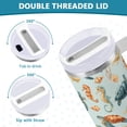 thumbnail image 5 of 40 oz Tumbler With Handle Stainless Steel Insulated Tumbler With Lid for Car Cup Holder Turtles Seahorses and Fish Pattern, 5 of 9