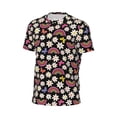thumbnail image 6 of Wukai Rainbow Flowers Print Men's Short-Sleeved Mesh T-Shirt,Quick-Dry Short Sleeve Workout T-Shirt-Small, 6 of 8