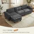 thumbnail image 3 of HOMCOM Sectional Sofa, L Shaped Couch with Deep Seat, Ottoman, Dark Grey, 3 of 10