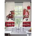 thumbnail image 2 of Valentine's Day Sheer Curtains 63 Inch Length 2 Panels Set, Red Roses Truck Black Red Plaid Rustic Voile Window Treatment Rod Pocket Curtains Sheers Drapes for Bedroom/Living Room/Kitchen 52x"63"x2, 2 of 7