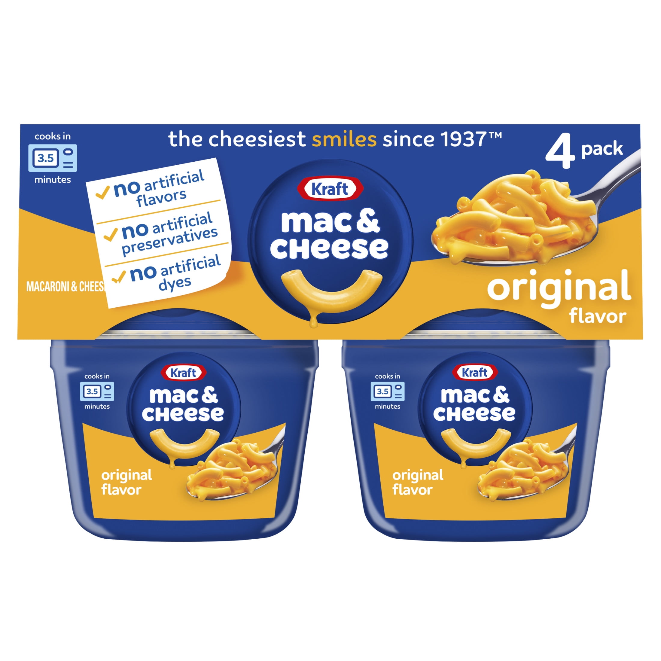 Macᵕ̈* Kraft Mac and Cheese, 4 Cups, for Easy Dinner or Dinner Sides