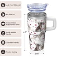 thumbnail image 3 of 20OZ Cute Dog Daily Use Tumbler with Handle Straw and Lid Paw Print Coffee Cup for Women Friends Great Holiday Birthday Presents Ideal for Home Office and Travel, 3 of 6