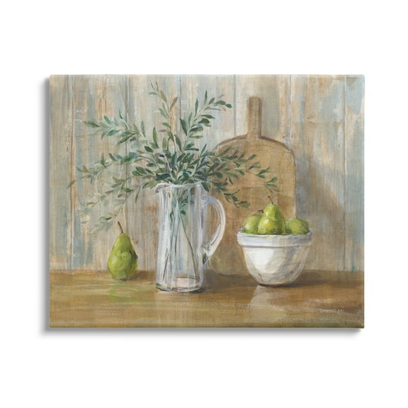 Stupell Industries Rustic Pears Still Life Food & Beverage Painting Gallery Wrapped Canvas Print Wall Art, 48 x 36