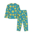 thumbnail image 2 of Goofa Bee Sunflower Printed Women’s 2 Piece Pajama Set Super,Pajamas Women's Long Sleeve Sleepwear Soft Button Down Loungewear Pjs Lounge Set Nightwear-Small, 2 of 9