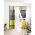 thumbnail image 4 of Fsddascl Yellow Grey Blackout Curtains for Bedroom/Living Room, Thermal Insulated Kitchen Curtains, Vintage Stripe Farmhouse Wood Grain Ombre Grommet Darkening Window Treatment Drapes 42"x54"x2, 4 of 8