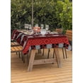thumbnail image 3 of Outdoor Tablecloth with Umbrella Hole for Patio/Picnic/Party/Camping, Red Black Boho Waterproof Table Cloth Rectangle Table Cover Washable, Geometric Vintage Abstract Art (60"x 84"), 3 of 8