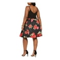 thumbnail image 2 of B. Darlin Womens Plus Floral Mesh Cocktail Dress Black 22W, 2 of 2