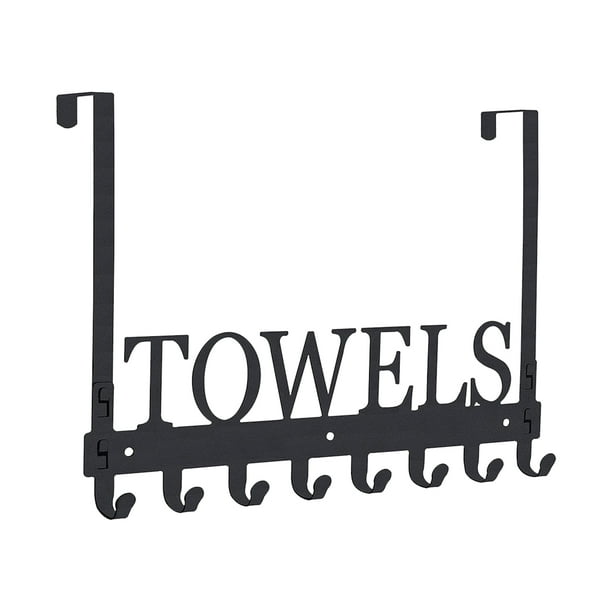 Walmeck 2 In 1 Over Door Hooks Wall Mount Towel Rack Towel Hooks for