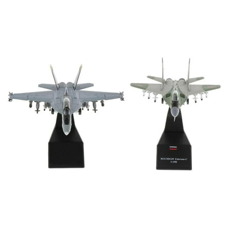 2Pcs 1/100 F/A-18 Strike Plane MIG-29 Fighter Army Model Home Decoration