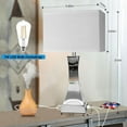thumbnail image 4 of Table Lamp for Bedroom 3-Way Dimmable Touch Control Chrome Bedside Lamp with USB A+C Port & AC Outlet 21.6" Tall Nightstand Lamp for Living Room Office and Hotel Bulb Included, 4 of 12