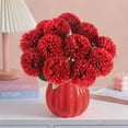 thumbnail image 3 of Artificial Chrysanthemums Flowers Burgundy Flowers, Fake Mums Flowers Silk Flowers for Spring Home Decor Indoor Floral Arrangement Halloween Table Centerpiece (, Burgundy), 3 of 5
