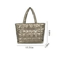 thumbnail image 3 of Latrodar Women's Tote Bag Large Shoulder Bag,Tote Padded Winter Handbag Space Tote Bag Feather Shoulder Bag Shopping Brown Durable, 3 of 5