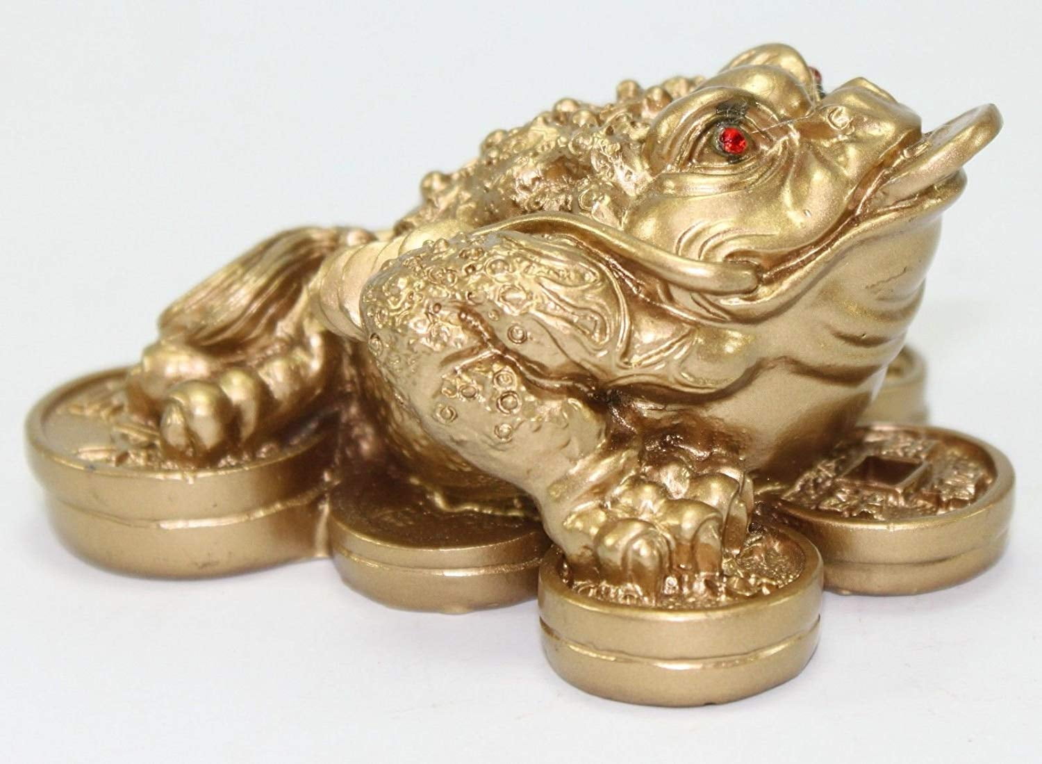 Set of 3 ~ Feng Shui Gold Money Frog (Toad) Dragon Turtle Piggy Lucky Home Decor Gift New
