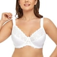 thumbnail image 3 of Women's Underwire Unlined Bra Minimizers Non-Padded Full Coverage Lace Plus Size 46G, 3 of 8